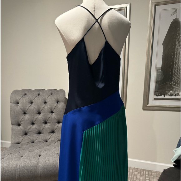 Bundle - Color blocked, pleated, satiny, flowy midi dresses! Price is for both. - Picture 5 of 6